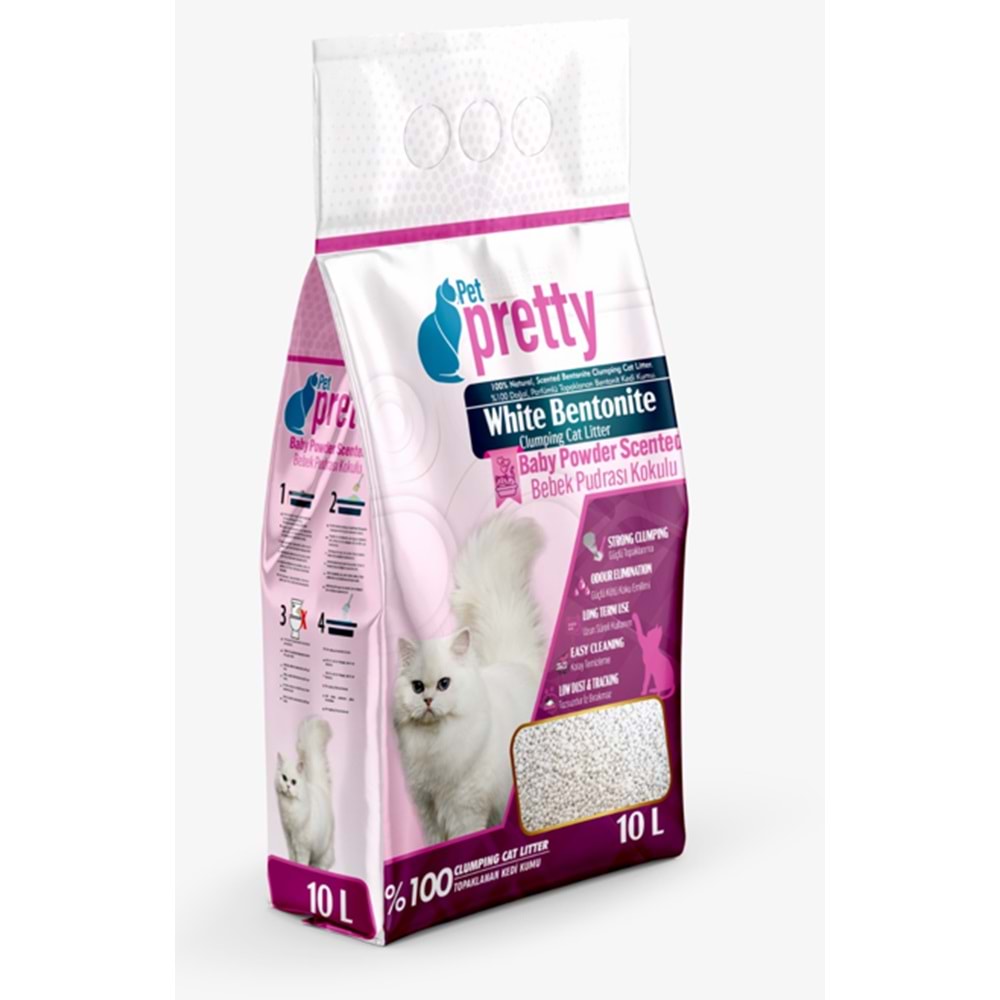 PETPETTY KEDİ KUMU PUDRALI İNCE 10 LT