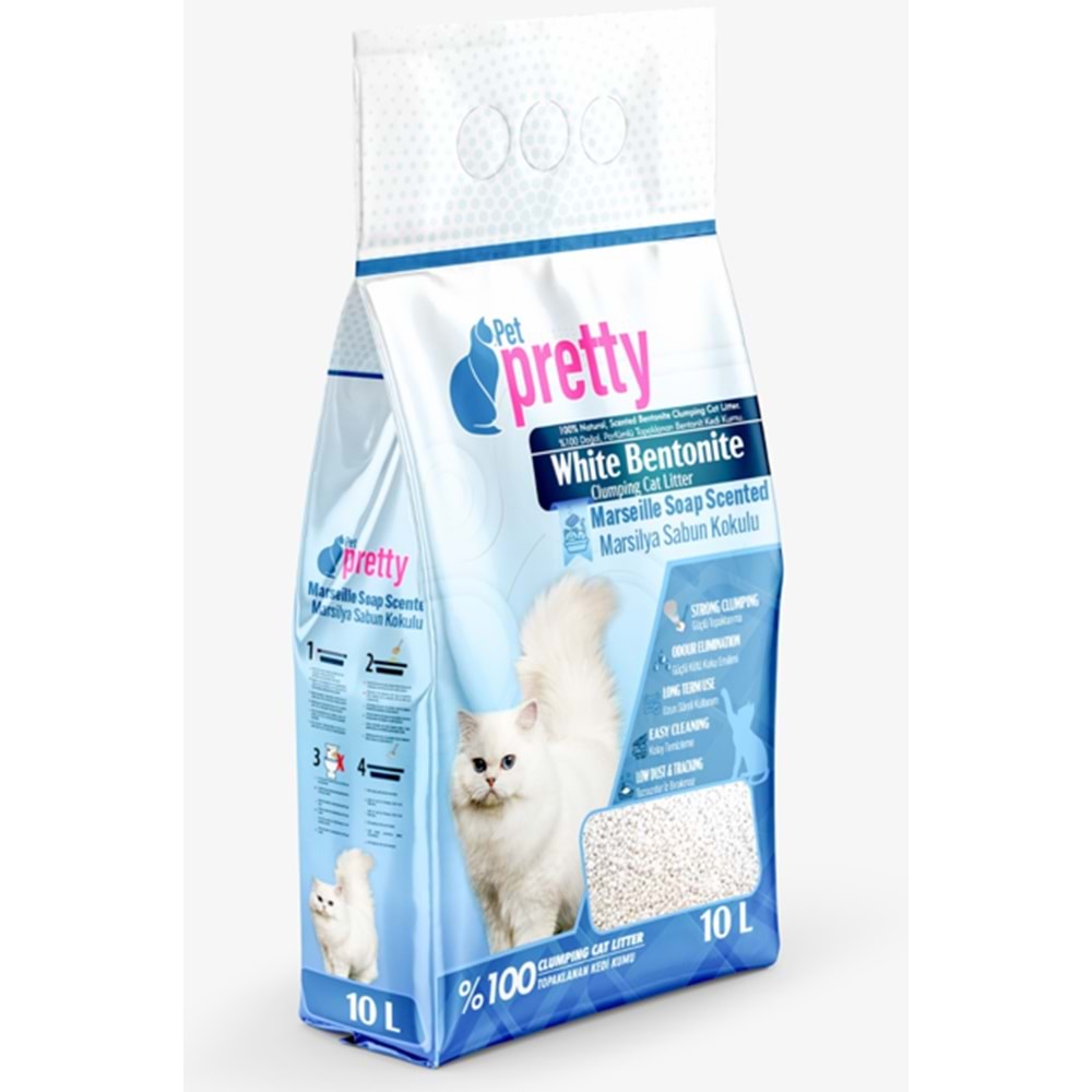 PETPETTY KEDİ KUMU MARSİLYA SABUNLU İNCE 10 LT
