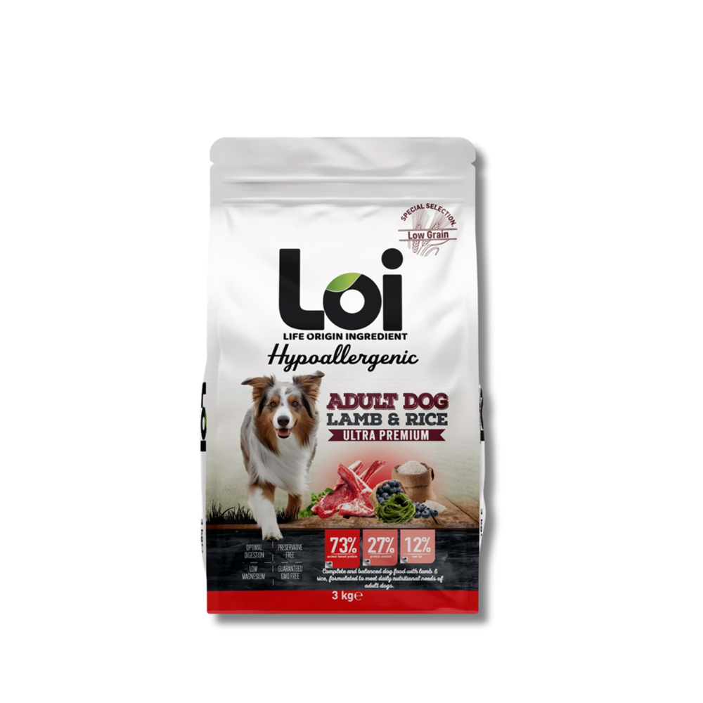 Loi Yetişkin Kuzu Etli ve Pirinçli Köpek Maması 3 Kg