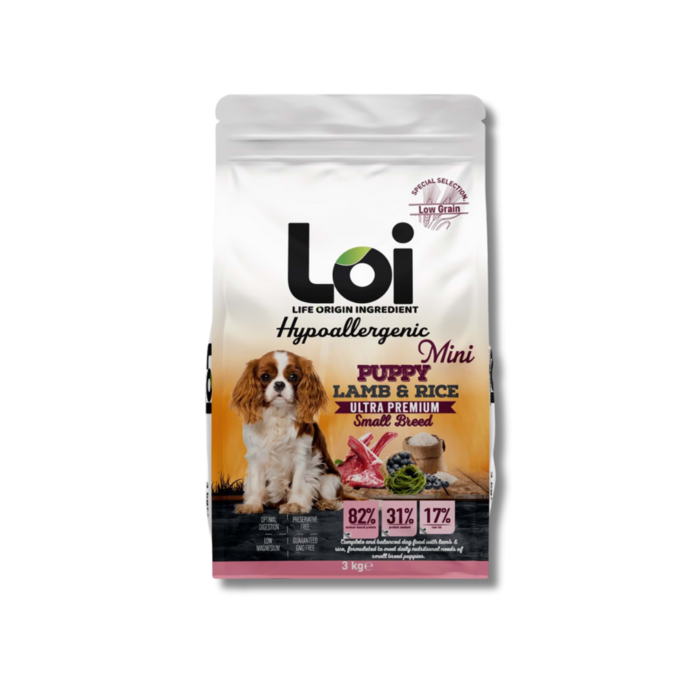 Loi Yavru Mini Irk Kuzu Etli ve Pirinçli Köpek Maması 3 Kg