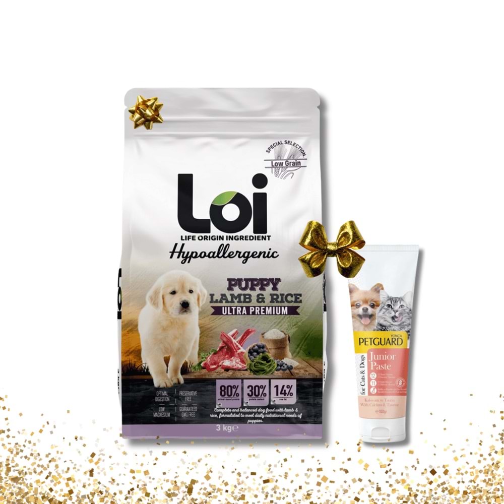 Loi Yavru Kuzu Etli ve Pirinçli Köpek Maması 3 Kg
