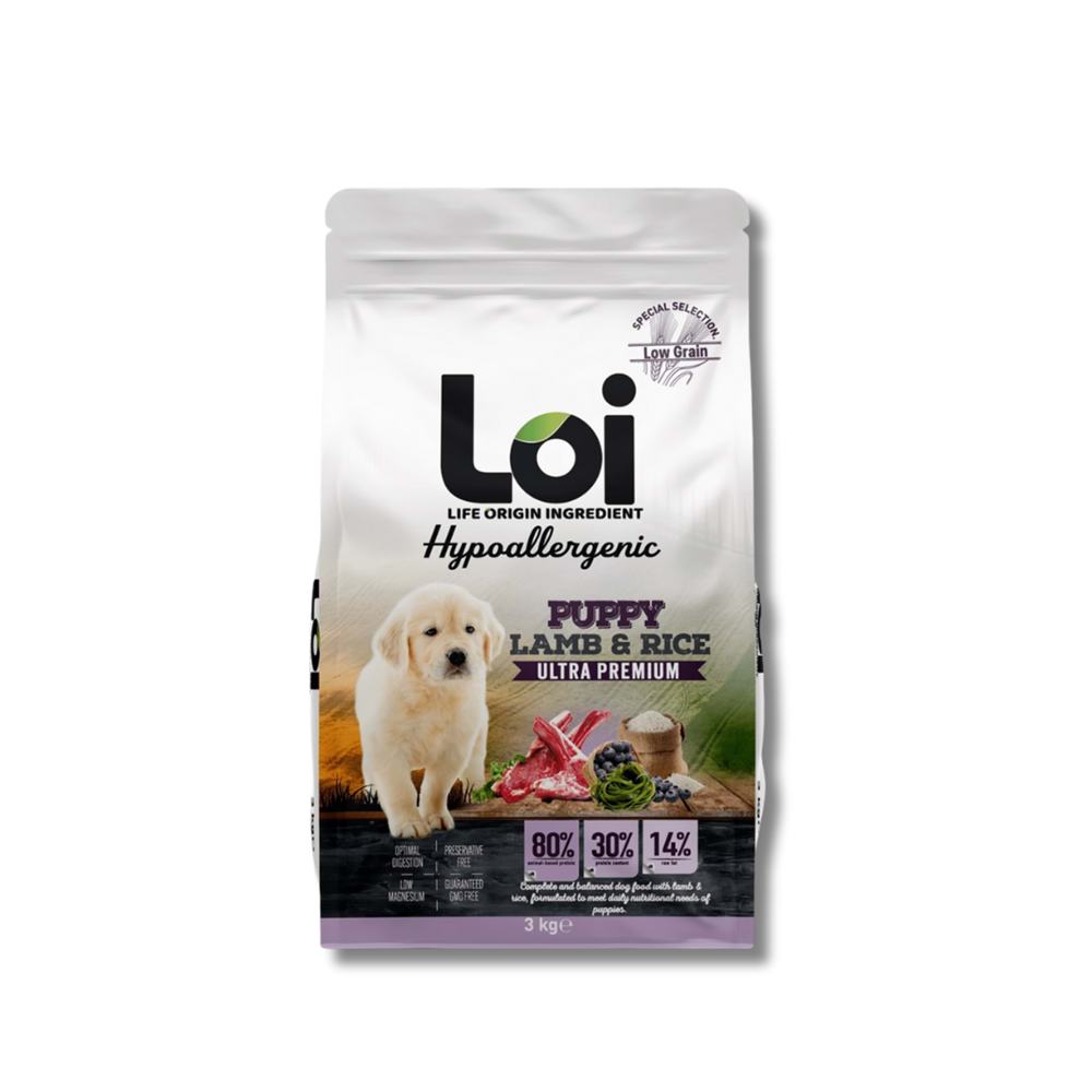 Loi Yavru Kuzu Etli ve Pirinçli Köpek Maması 3 Kg