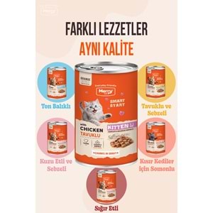 Merry Tavuklu Yavru Kedi Konserve Yaş Mama Konserve 400 Gr X 12 Adet