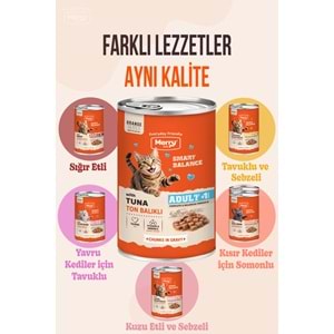Merry Ton Balıklı Yetişkin Kedi Konserve Yaş Mama Konserve 400 Gr X 12 Adet