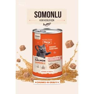 Merry Somonlu Sterilised Yetişkin Kedi Konserve 400 Gr X 12 Adet