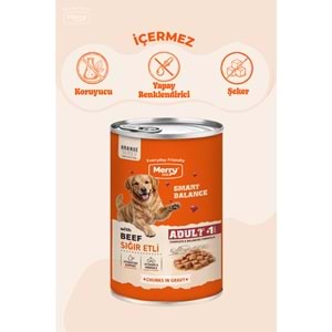 Merry Sığır Etli Yetişkin Köpek Konserve 400 Gr X 12 Adet