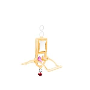 Şeffaf Zilli Aynalı Tünek 12 x 6.5 x 3 cm - 5 Adet