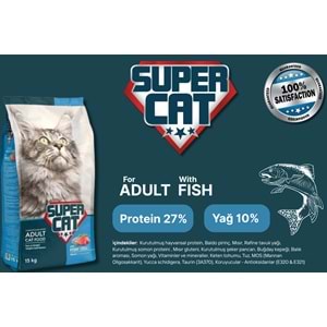 Super Cat Balıklı Yetişkin Kedi Maması 15 Kg