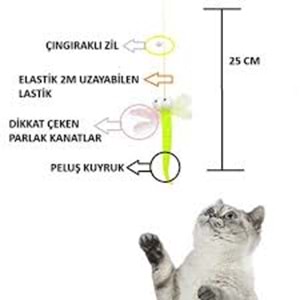 İpli Yapışkanlı Yusufçuk Kedi Oyuncağı