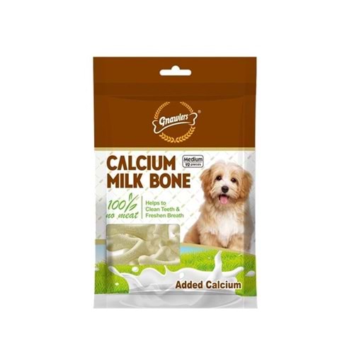 Gnawlers Kalsiyumlu Sütlü Köpek Ödül Kemiği 7.5 cm [12'li] [M]