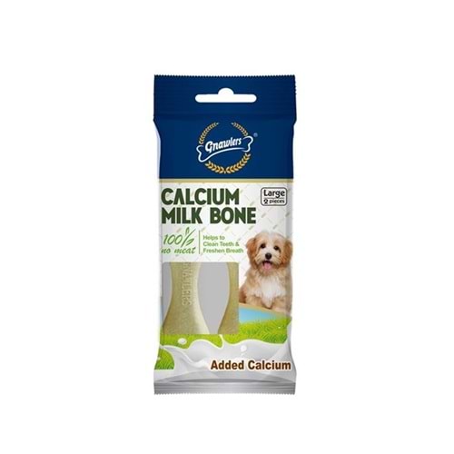 Gnawlers Kalsiyumlu Sütlü Köpek Ödül Kemiği 10cm [2'li] [L]