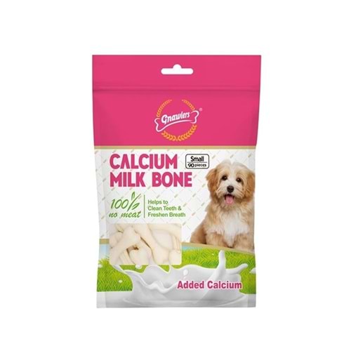 Gnawlers Kalsiyumlu Sütlü Köpek Ödül Kemiği 5 cm [90'lı] [S]