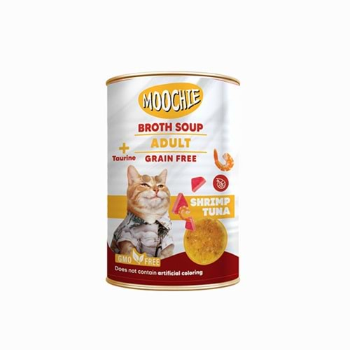 Moochie Karidesli ve Ton Balıklı Tahılsız Yetişkin Kedi Çorbası 6x135ML