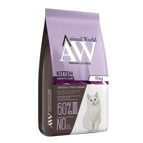 Animal World Tavuk & Balık & Karides Yavru Kedi Maması 15 Kg