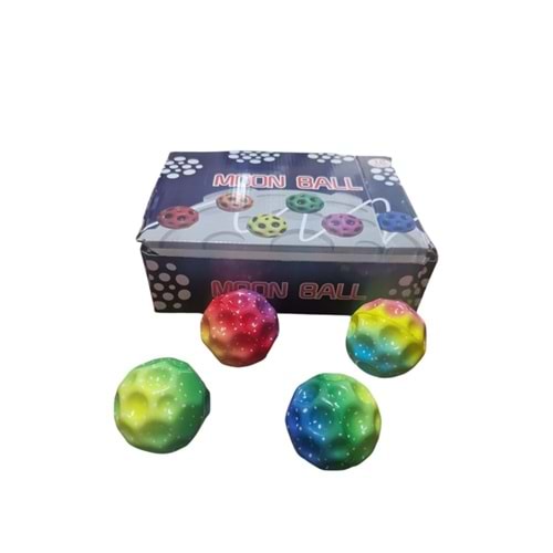 12 li Sert Sünger Top (Moon Ball) Renk Geçişli