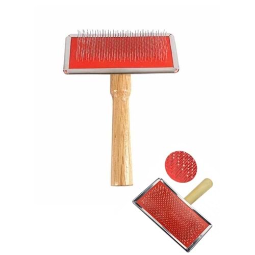 Tahta Saplı Telli Tarak ( 6*12 cm )