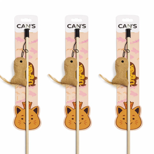 Hasır Balıklı Tüylü Kedi Oyuncak Olta