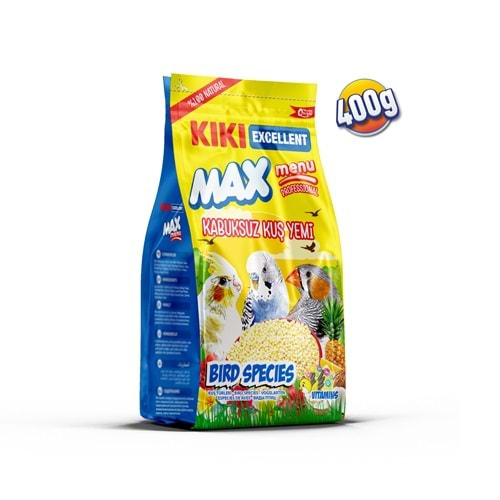 KIKI Excellent Kuş Max Menu Budgies Kabuksuz Muhabbet Kuşu Yemi 400 gr. 12 Adet (Kutu) KB305B12