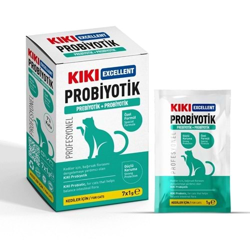 KIKI Excellent Kedi Probiyotik + Prebiyotik Saşe 1 gr. 7 Adet (Kutu) KC111B7