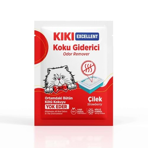 KIKI Excellent Kedi Koku Giderici Çilek Kokulu 15 Adet - 25 gr. KC203B15