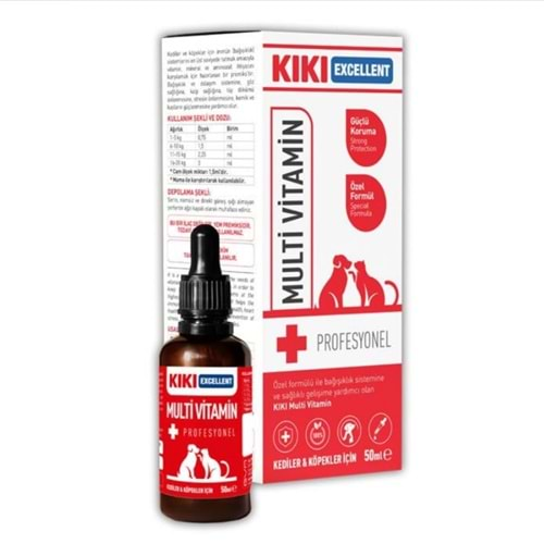 KIKI Excellent Kedi & Köpek Multi Vitamin Şurup 50 ml. 8 Adet (Kutu)