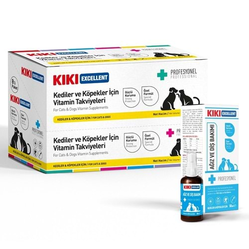 KIKI Excellent Kedi & Köpek Ağız Ve Diş Bakımı 50 ml. 8 Adet (Kutu) KCD105B8