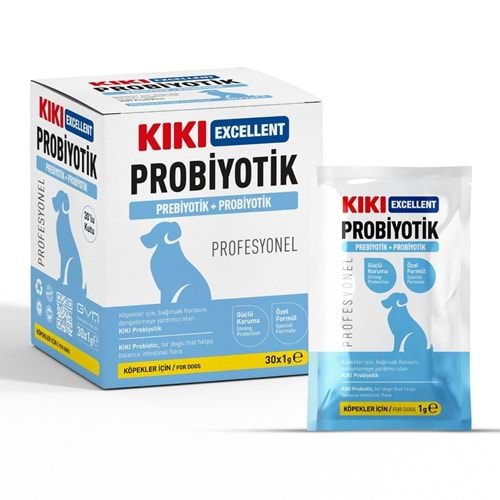 KIKI Excellent Köpek Probiyotik + Prebiyotik Saşe 1 gr. 30 Adet (Kutu) KD111B30