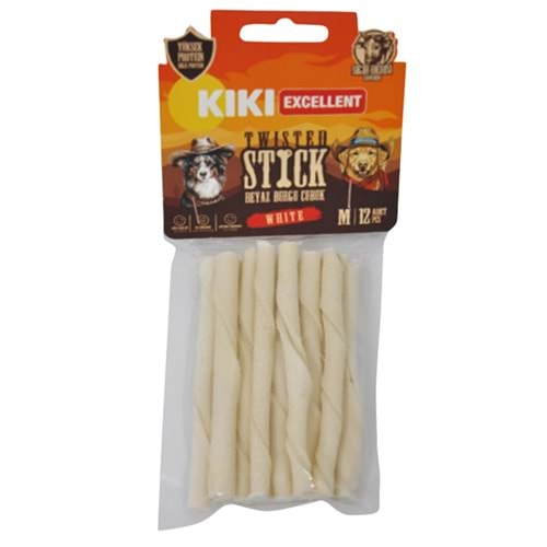 Kiki Excellent White Twisted Stick (Beyaz Burgu Çubuk) M - 12 ADET