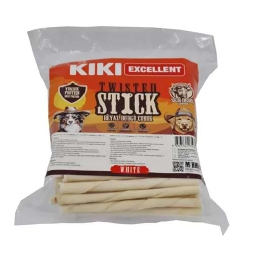 Kiki Excellent White Twisted Stick (Beyaz Burgu Çubuk) - 100 ADET