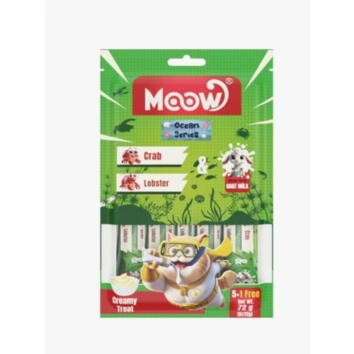 Moow Yengeçli&Istakozlu Keçi Sütlü 12gr x 6 12 li Kedi Krema Ödülü