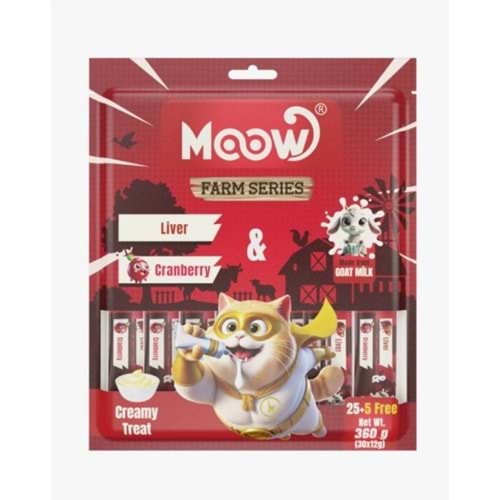 Moow Ciğerli&Kızılcıklı Keçi Sütlü 12gr x 30'lu Kedi Krema Ödülü