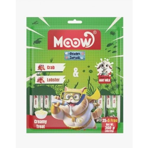 Moow Yengeçli&Istakozlu Keçi Sütlü 12gr x 30'lu Kedi Krema Ödülü