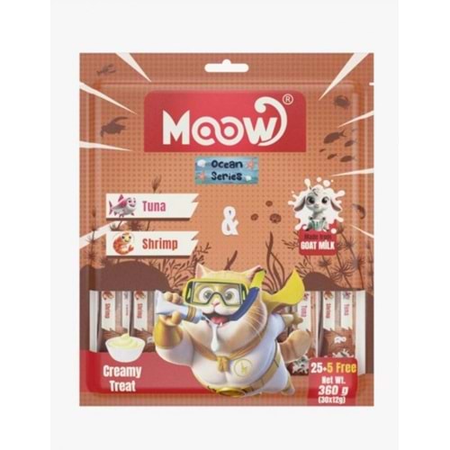 Moow Ton Balıklı&Karidesli Keçi Sütlü 12gr x 30'lu Kedi Krema Ödülü