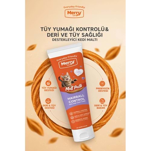 Merry Cat Malt Paste 100 ML Tüy Yumağı Önleyici Ve Deri Tüy Sağlığı