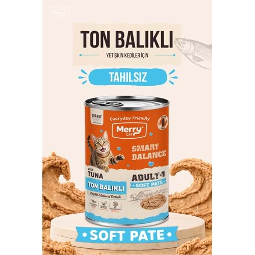 Merry Yetişkin Kedi Ezme Konserve 400 gr Tahılsız Ton Balıklı 12 li