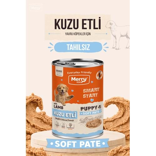 Merry Yavru Köpek Ezme Konserve 400 gr Tahılsız Kuzulu 12 li