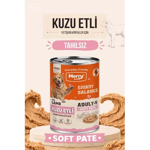 Merry Yetişkin Köpek Ezme Konserve 400 gr Tahılsız Kuzulu 12 li
