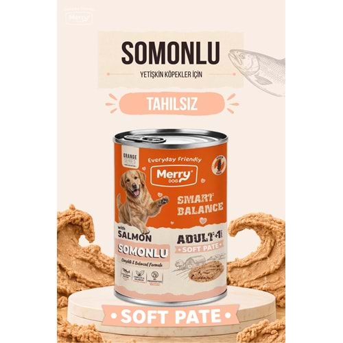 Merry Yetişkin Köpek Ezme Konserve 400 gr Tahılsız Somonlu 12 li
