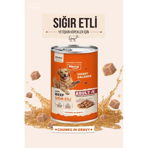 Merry Sığır Etli Yetişkin Köpek Konserve 400 Gr X 12 Adet