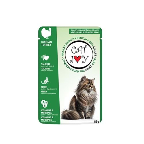 CAT JOY Hindili Yetişkin Kedi Pouch 85 Gr. 24 lü