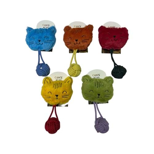 İpli Toplu Kedi Şekilli Peluş Oyuncak