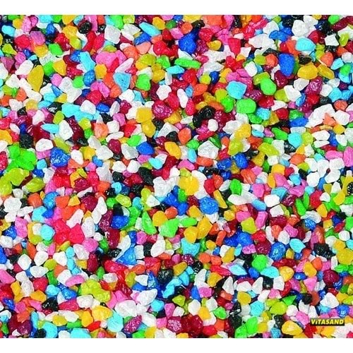 Vitasand Renkli (Karışık )Akvaryum Çakıl 2mm x 35 Adet