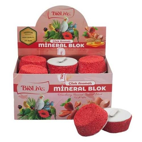 Çilek Aromalı Mineral Blok 18li