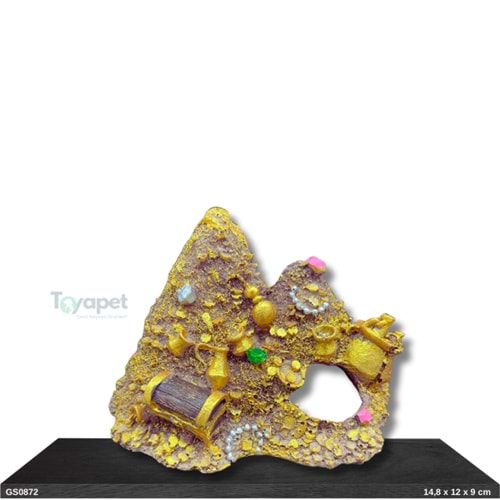 GS0872 Hazine Sandıklı Akvaryum Dekoru 14,8x12x9 cm 235 Gr
