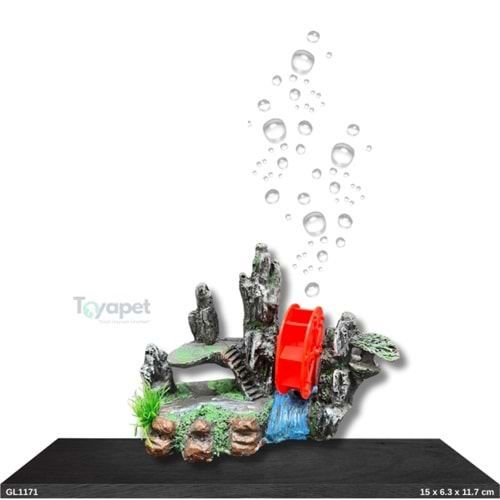 GL1171 Hava Kabarcıklı Akvaryum Dekoru 15*6.3*11.7 cm 180 Gr