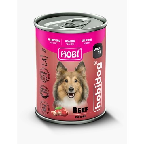 Hobi Dog Biftekli Yetişkin Köpek Konserve 400 Gr X 12 Adet