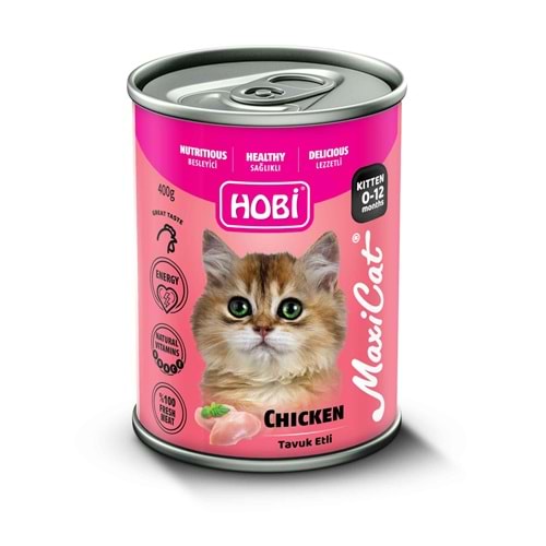 Hobi Maxicat Tavuklu Yavru Kedi Konservesi 400 Gr X 12 Adet