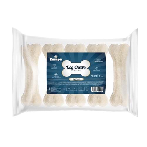 Zampa Beyaz Press Kemik Köpek Ödülü 260-270 Gr 5 Li (Dc4522)