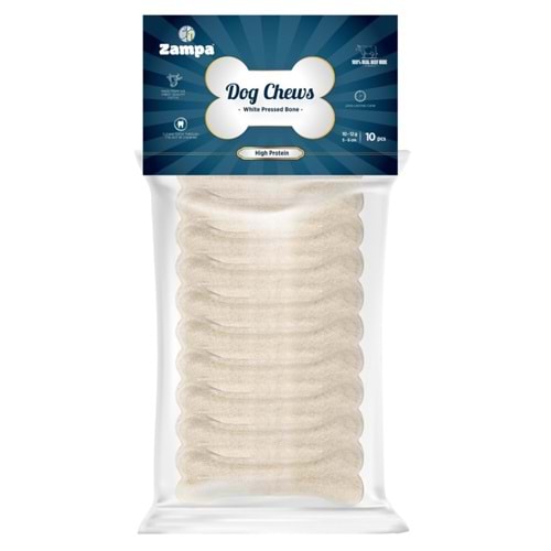 Zampa Beyaz Press Kemik Köpek Ödülü 10-12 Gr 10 Lu (Dc4355)