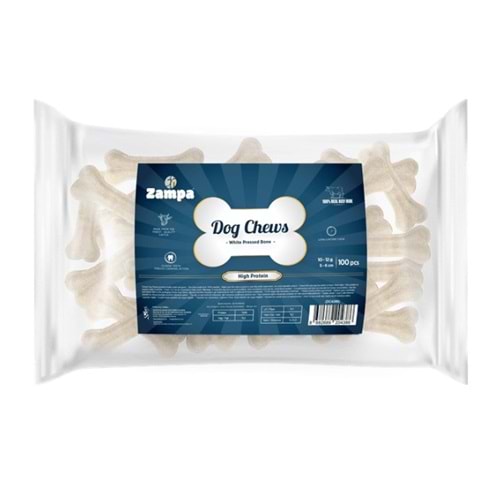 Zampa Beyaz Press Kemik Köpek Ödülü 10-12 Gr 100 Lü (Dc4386)